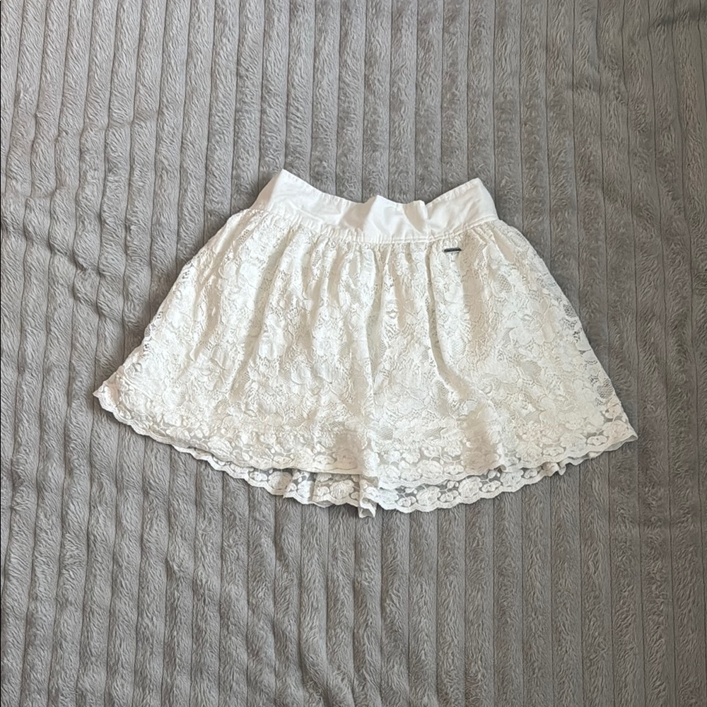 Hollister White Skorts with Romantic Lace Design